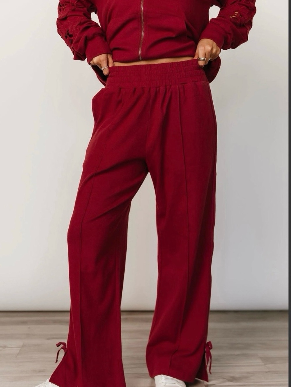 University Wide Leg Comfs - Love Story Crimson